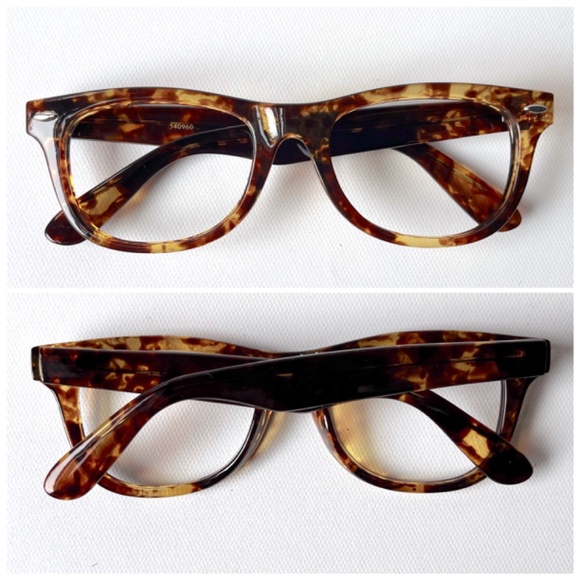 Vintage +3.25 WIDE FIT Reading Glasses Tortoise Handsome Rectangular Horn Rimmed - Picture 11 of 13